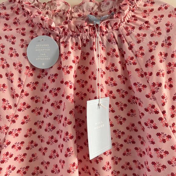 New Hill House Posy Pink Millie Top Mock Neck Floral Long Sleeve Sz XL - Picture 7 of 10